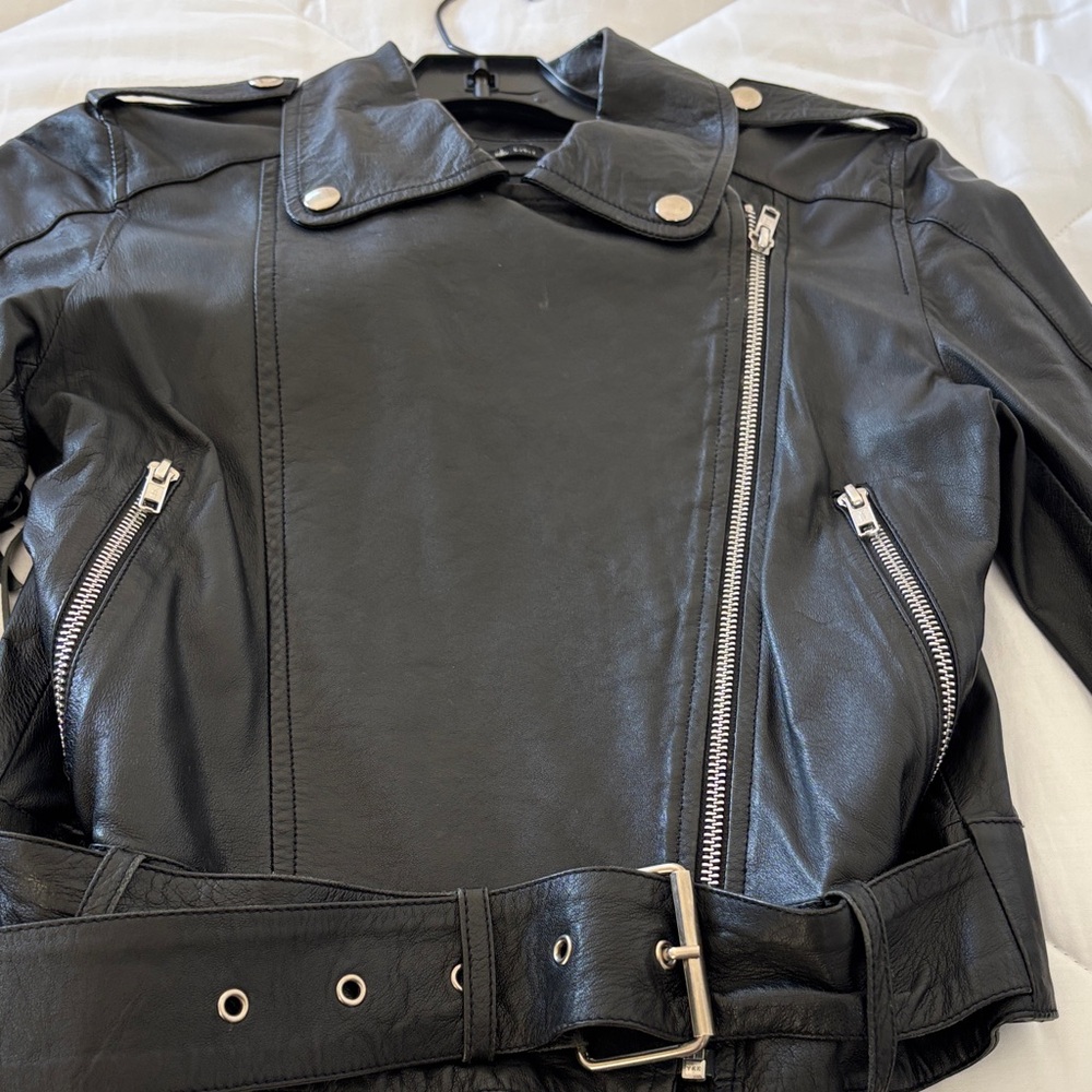 Classic Black Leather Moto Jacket